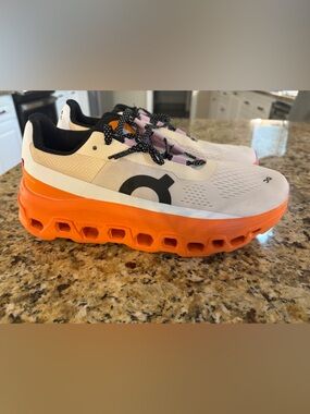 On Cloud Athletic Women’s Running Shoes - White & Orange